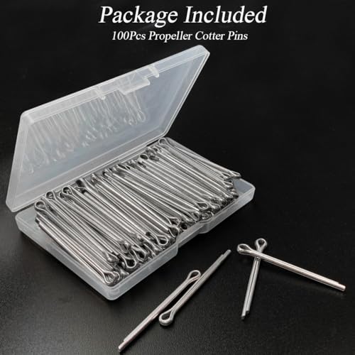 100 Pcs Stainless Steel 1/8 x 1-1/2" Cotter Pins, 1/8 Heavy Duty Metal Cotter Pins Set