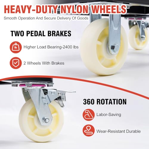 Drywall Cart, Folding Panel Dolly, 2400 LBS, Adjustable Height - size: Without Handle
