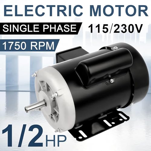 1/2HP Electric Motor 1750RPM Farm Duty Single Phase Motor 115/230V TEFC - size: 1/2HP, style: 1750RPM