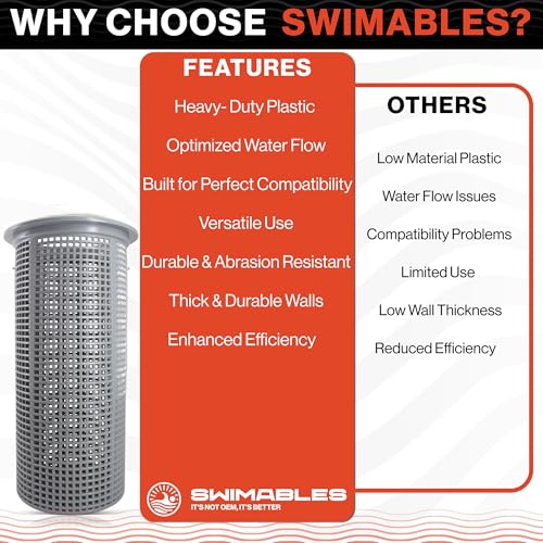 Swimables Heavy Duty Large Leaf Canister Basket - Compatible with Hayward Leaf Canister Basket W530 & W560 Pool Filter Basket Replacement - Durable Pool Strainer Basket for Inline Leaf Canister - style: Large Leaf Canister Basket