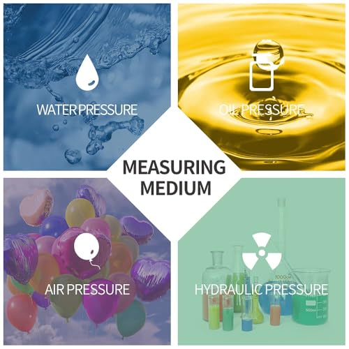 160psi Silicone Oil Pressure Gauge for Water Oil Air Pressure Test in Water Pump, Tire, Large Air Compressor, Well Pump, RV Regulator, 2-1/2" Stainless Steel Case, Back Mount 1/4" NPT - size: 0-160 Psi, style: Back Mount