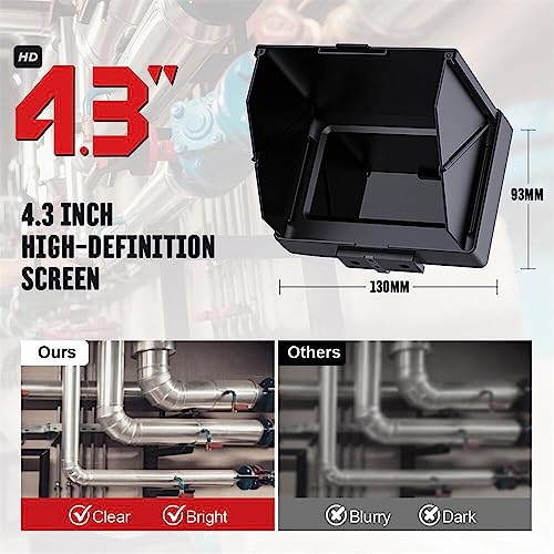 Sewer Camera 100ft/30m 4.3" Pipe Inspection Camera with 16G DVR IP68 Waterproof Borescope w/LED Lights,Industrial Drain Endoscope for Home Wall Duct Drain Pipe Plumbing (101FT/30M) - size: 101FT/30M