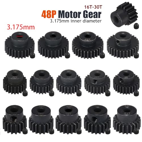48P 72T Spur Gear Hardened Steel Transmission Gears with 27T 28T 29T 30T Pinions Gear 1/8 inch 3.175mm Hole Upgrade Parts for Traxxas RC 1/10 2WD Slash Stampede Rustler 2WD Bandit VXL XL-5 F-150 SVT - size: 72T-27T 28T 29T 30T