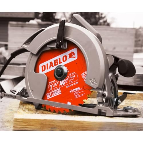 Diablo Finish Saw Blade - 7-1/4" Dia., 40 ATB, 5/8" Arbor, 8000 Max RPM - size: 5/8" Arbor x 7-1/4" Dia