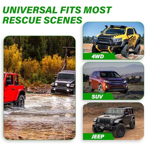 TYT Synthetic Winch Rope 3/8" X 92' with Hook, 27000LBS Synthentic Winch Cable Kit with Protective Sleeve for 4WD Off Road Vehicle Truck SUV Jeep (Green) - color: Green, size: 3/8" x 92'
