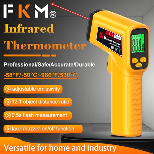 FKM Infrared Thermometer Gun Non-Contact Laser Temperature Gun -58°F~986°F - color: Yellow