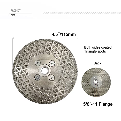 SHDIATOOL 4-1/2" Diamond Cutting & Grinding Disc, 2-Pack, 5/8"-11 Thread - size: 4.5" Double(Thread:5/8"-11)