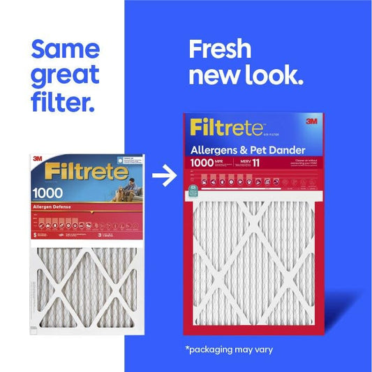 Filtrete 16x30x1 AC Furnace Air Filter, MERV 11, MPR 1000, Micro Allergen Defense, 3-Month Pleated 1-Inch Electrostatic Air Cleaning Filter, 4 Pack (Actual Size 4-Pack 29.813x15.813x0.656 in) - size: 16x30x1