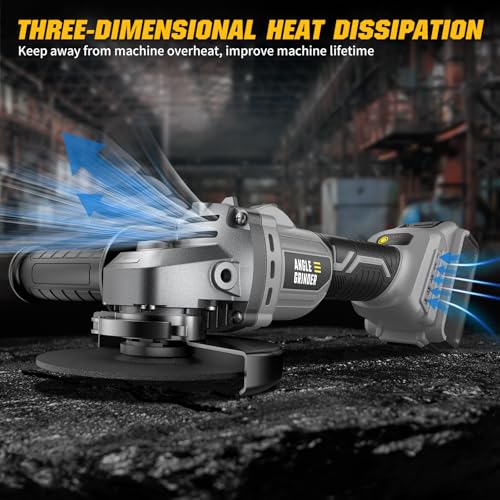 Angle Grinder 4-1/2" Cordless Compatible with DEWALT 20V MAX Battery - color: Grey