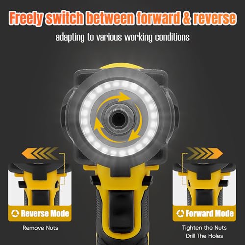 1/2" Cordless Impact Wrench 650N.m(480 Ft-lbs) Brushless Impact Gun