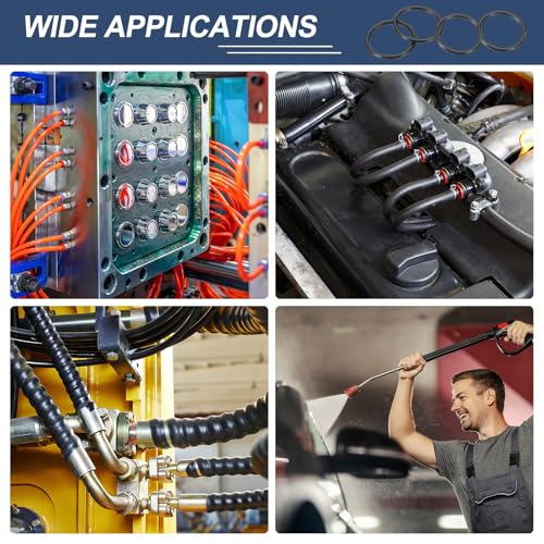 uxcell 5Pcs AS-251 O-Rings, Nitrile Rubber O-Rings 5-1/8" ID, 5-3/8" OD, 1/8" Width Round Sealing Gasket for Hydraulic Pneumatic Systems Sealing Repair (90 Durometer, Black) - size: 5-1/8" ID, 1/8" Width