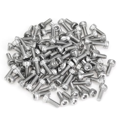 105 Pieces M3 x 8mm Socket Head Cap Screws, Thread Pitch 0.5mm, Sutemribor M3 Screws, 304 Stainless Steel, Fully Threaded, Silver - size: M3 x 8mm, style: Socket Head