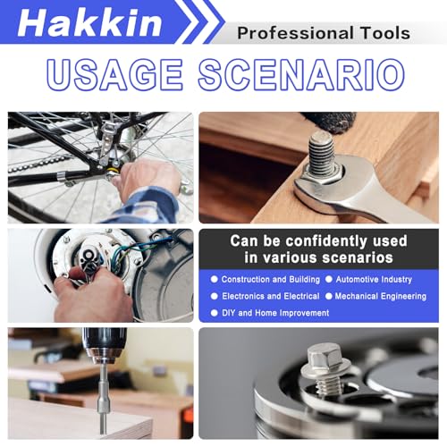 400pcs Flange Hex Bolts and Nuts Kit, Hakkin M6 M8 M10 (12mm to 40mm) Metric Hex Head Flange Bolts Flat & Spring Lock Washers, Stainless Steel 304 Flange Nuts Assorted Set, Hex Socket Included - size: C. M6 M8 M10