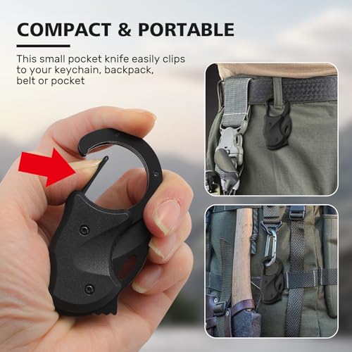 2 Pack Small Pocket Knife Gifts for Men & Women, Cool Folding Knife Box Cutter, Mini EDC Knives for Everyday Carry(Black & Red) - color: Black & Red)