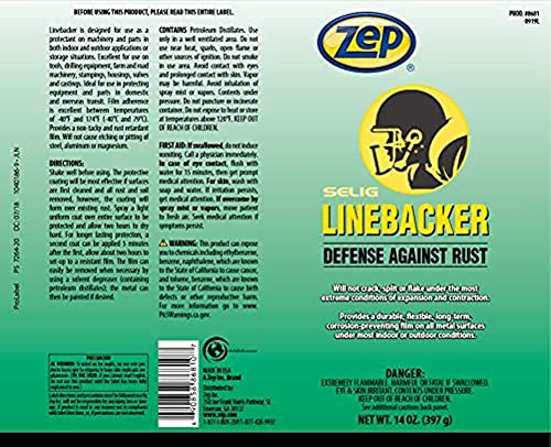 Zep Linebacker Rust and Corrosion Preventative Spray - 14 oz (Case of 12)