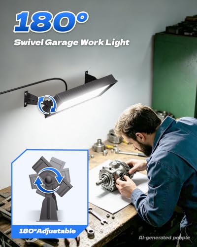 6 Pack LED Shop Lights, 100W 14000LM 6000K Plug in Garage Light Waterproof - size: 6 Piece