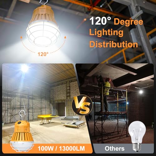 100W 80W 60W LED Temporary Work Light, Portable Hanging Construction Light - size: CCT-5000K