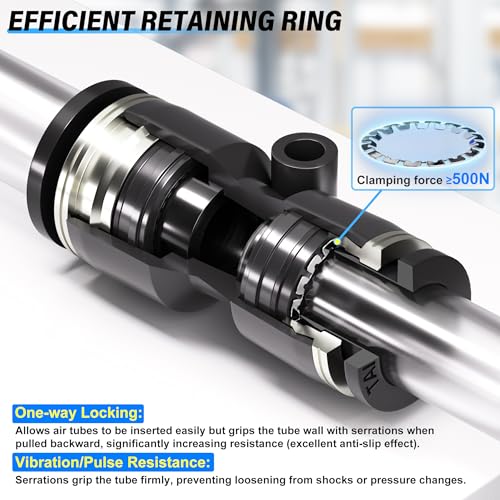 TAILONZ 1/2" x 3/8" Reducer Push-to-Connect Fitting PG1/2-3/8 10Pcs - size: 1/2"OD x 3/8"OD