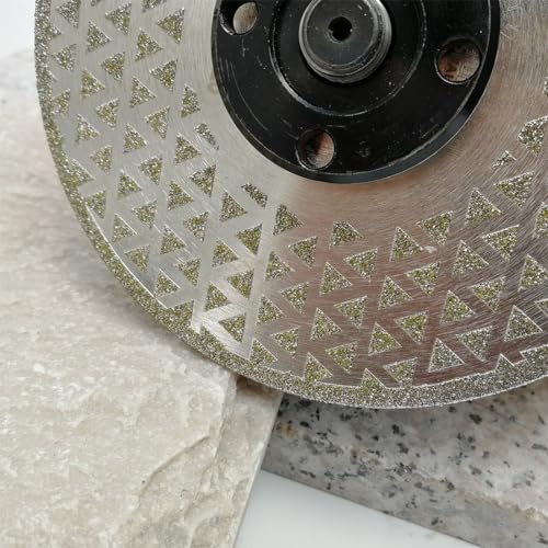 SHDIATOOL 7 Inch Electroplated Diamond Cutting Grinding Disc Fits 7/8" Arbor Both Side Coated Diamond Blade for Granite Marble Diamond Disk Diamond Wheel - size: 7" Both(Bore:22.23)