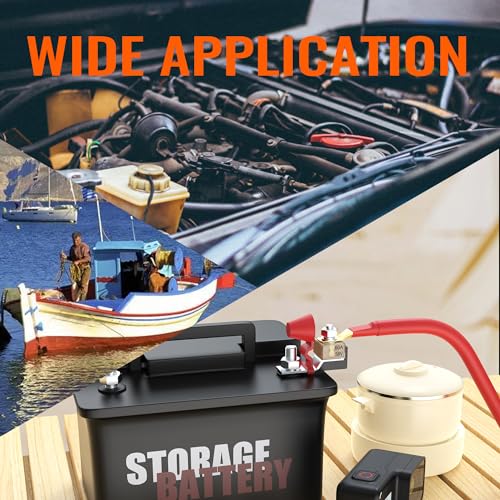 Joinfworld MRBF Terminal Fuse Block 60A 58V DC Battery Terminal Fuse Kit with 5/16" Stud Marine Battery Fuse and Waterproof Cap for Boat Truck RV Construction Vehicles - size: 60A