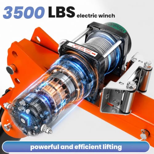 1100 LBS Truck Bed Crane, 3500 LBS Electric Pickup Truck Crane with Winch - size: 3500LBS(V3)