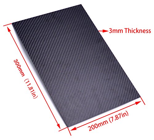 Readytosky 3K Carbon Fiber Plate Sheet 200mm X 300mm X 3MM Carbon Fiber Board for DIY Drone Frame Etc.