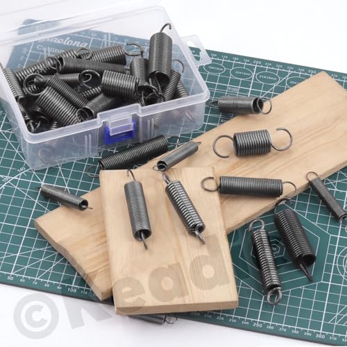 Keadic 36Pcs 12 Sizes Heavy Duty Large Extension Spring Assortment Set, Zinc Plated Wire-Metal Mechanical Springs with Hook Ends for Home Repairs
