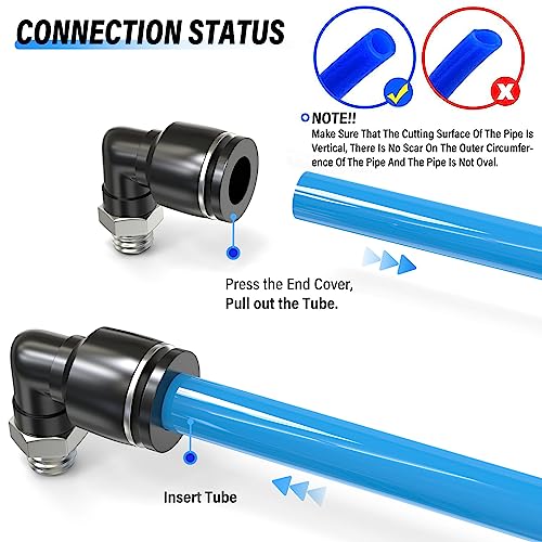 TAILONZ 6mm x M6 Push to Connect Elbow Fitting 10Pcs - size: 6mm OD M6