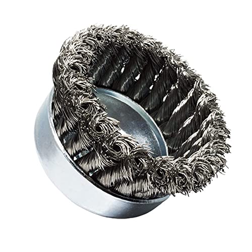 Benchmark Abrasives 4" Knot Wire Cup Brush for Aluminum, Concrete, Metal for Derusting Paint Removal Deburring for Angle Pneumatic Grinder 5/8"-11 Thread - (Stainless Steel) - size: 4" Knot Wire, style: Stainless