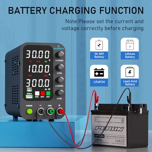 DC Power Supply Variable, 0-32V 0-10A Switching Bench Power Supply with Intelligent Charging Mode, 20W USB & Type-C Quick-Charge, Encoder Knob, Output Switch, 4-Digit LED Display - SPS-3010C - color: USB-C, size: 30V 10A