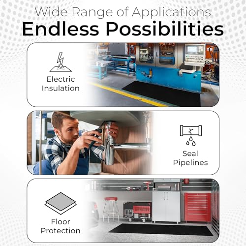 Exactly Rubber - Commercial Grade Silicone Sheet, 60A Durometer Silicone Mat, -80 to 450°F Temperature Resistant Rubber Mat, Rubber Sheet with 350% Elongation, Made in The USA, 1/16 x 3" x 9", Black - color: Black, size: 1/16 x3 x9