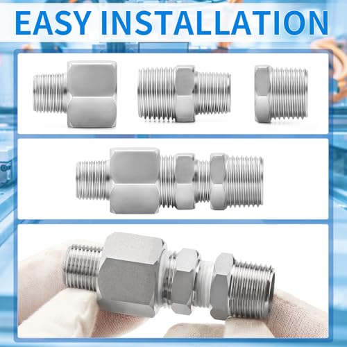 ChillWaves 304 Stainless Steel Pipe Fitting, Reducer Hex Nipple 3/4" NPT Male x 1/2" NPT Male Thread Adapter(6-PACK) - size: 3/4" NPT x 1/2" NPT