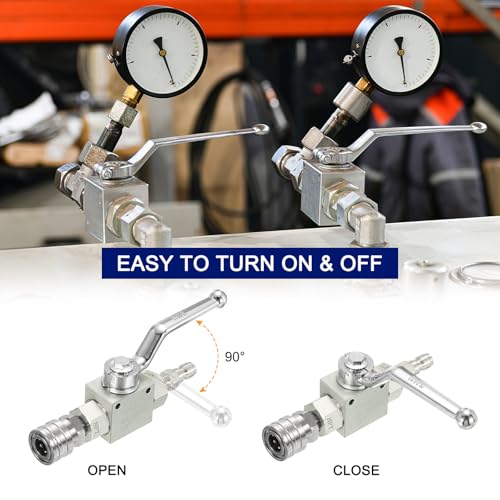 PATIKIL High Pressure Washer Ball Valve Kit, Stainless Steel Washer Hose with Tapes 1/4 Inch Quick Connect for Power Washer Hose, 4500 PSI Pressure