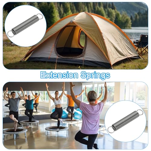 PATIKIL Extension Spring, 2pcs Wire Diameter 0.04", OD 0.4", Free Length 2.4" Spring Steel Dual Hook Tension Springs for Lawn Tractor Home Repairs DIY, Grey - size: 1.0*10*60mm