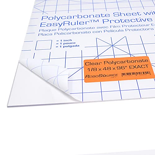 Polycarbonate Sheet 48 x 96 x 1/8 0.118" Clear Plastic, Replaces Plexiglass