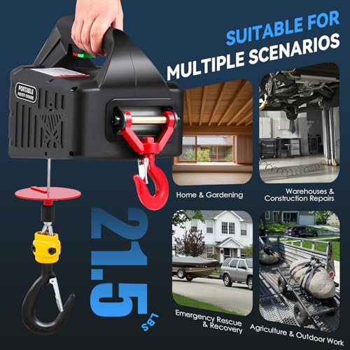NEWTRY 3-in-1 Electric Hoist 1,100lbs, Upgraded Infrared Limit Switch