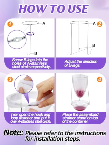 Stable Jelly Strainer Stand with 3 Strainer Bags, 1 Set