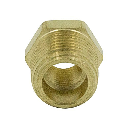 NPT Bushing 1/2" Male x 3/8" Female Reducing Adapter Hex Head Pipe Fitting 1200psi (Pack of 5) - size: 1/2" NPT Male x 3/8" NPT Female