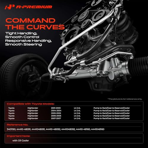 A-Premium Power Steering Pressure & Return Hose Compatible with Toyota