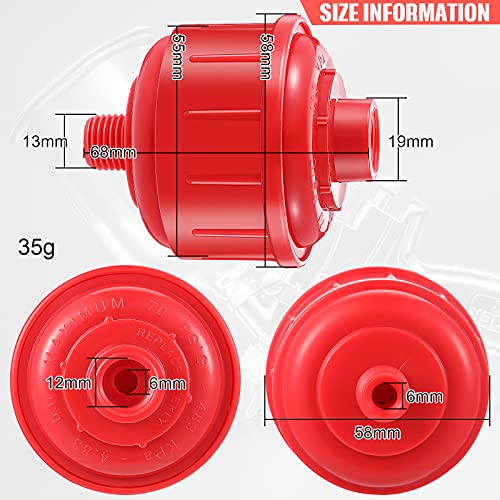Frienda 4 Pcs Air Water Filter for Spray Gun, 1/4 Inch High Flow,Red - color: Red
