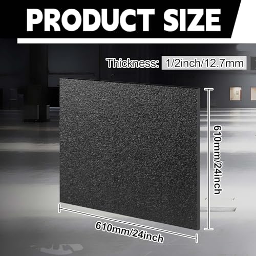 Sasylvia 1/2" X 24" X 24" Black HDPE Sheet,Textured Front & Smooth Back - color: Black, size: 1/2" x 24" x 24"
