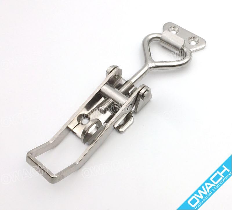 2 Pack OWACH Stainless Steel Adjustable Draw Latch Adjustable-Grip Padlockable Toggle Clamp (2 pack, Medium 3.78"~4.88") - size: 2 pack, Medium 3.78"~4.88"