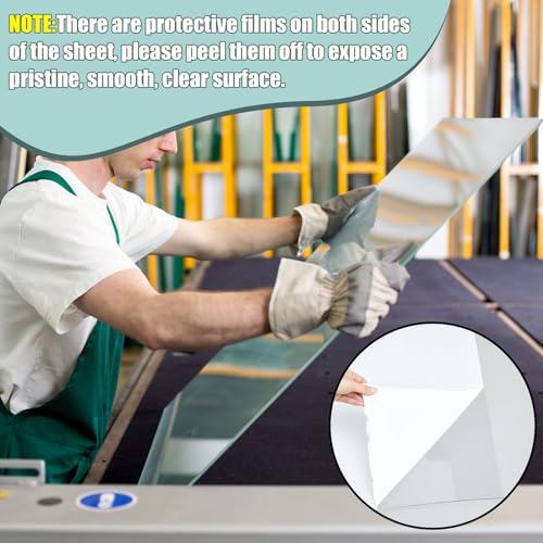 Beeveer Polycarbonate Clear Plastic Sheet, 36" x 96" Shatter Resistant - size: 36 x 96 inches