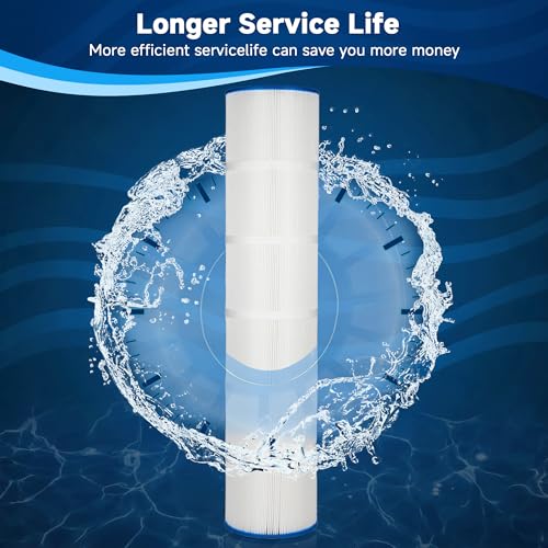 Yoojequa® CCP520 Pool Filter Cartridge Compatible with C-7472, Clean and Clear Plus 520, PCC130, R173578, 178585, 817-0143, FC-1978, FC-6475, 160332, 4 x 125 Sq. Ft Pool Filter Cartridge, 4 Pack - size: C-7472 4 Pack