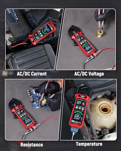 KAIWEETS Smart Digital Clamp Meter, 2026 AI Auto Ranging Multimeter with D-Shaped Jaw, NCV, Inrush, Automatic Measure AC DC Voltage/Current, Continuity, Temperature, Resistance, Capacitance, Diode