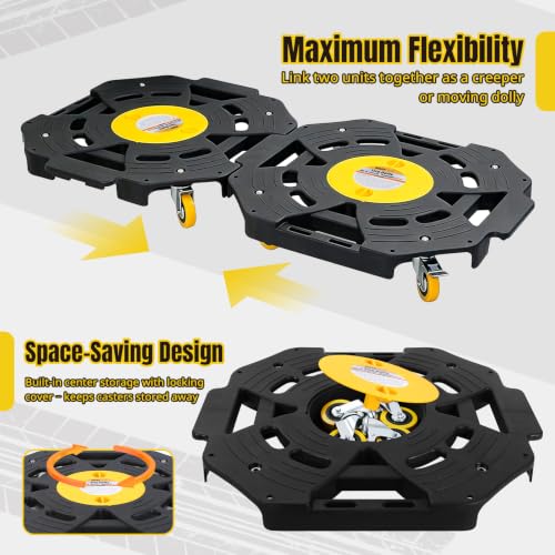 MaxxHaul Heavy Duty Tire Dolly 300 lb Capacity Rolling Wheel Dolly with 4 Swivel Casters Portable Tire Storage and Transport Mover for Garage Shop and Warehouse (80746)