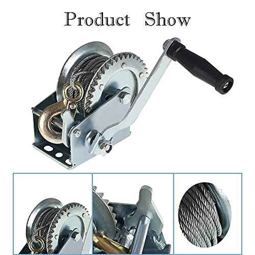 findmall Boat Trailer Winch 1500 Lbs with 10M 32Ft Steel Cable