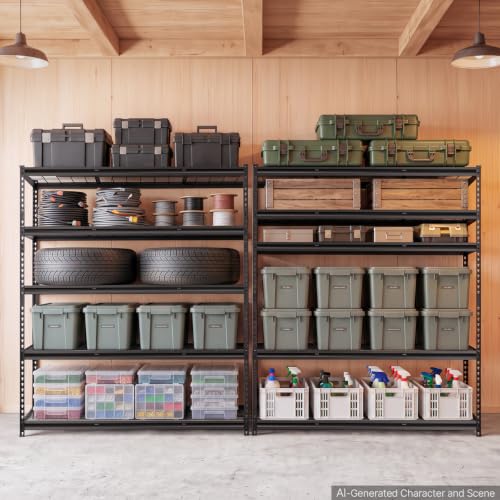 VEVOR Storage Shelves, 5-Tier 3000 lbs Garage Shelving 60 x 24 x 71.4 in - color: Black, size: 24" D x 60" W x 71.4" H