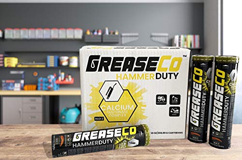 GREASECO Hydraulic Hammer Grease | Chisel Paste | NLGI 2 | 10 Pack of 14oz Tubes | Hi Temp | Calcium Sulfonate Copper Grease | Prevent Corrosion