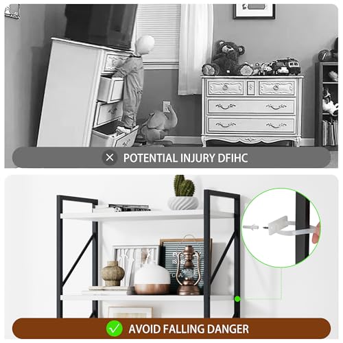 Shintenchi 2 Pieces 5 Tiers Bookshelf, Classically Tall Bookcase Shelf - color: 2pcs/White